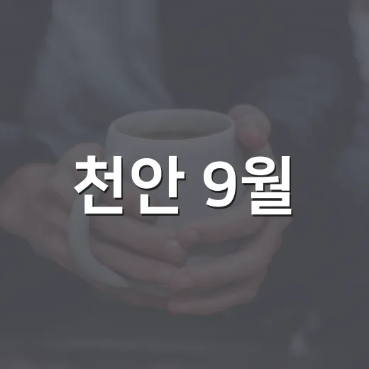 천안 9월, 풍성한 가을 소식 총정리