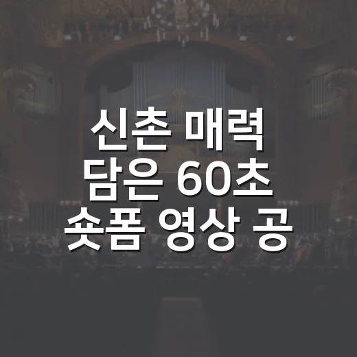 신촌 매력 담은 60초 숏폼 영상 공모