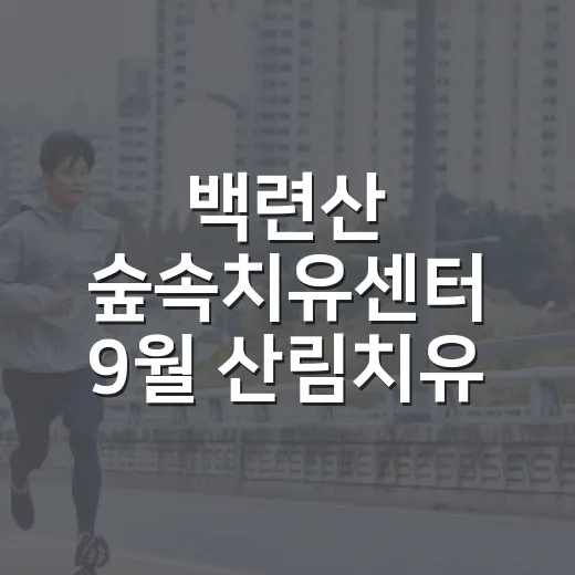 백련산 숲속치유센터 9월 산림치유 프로그램 안내