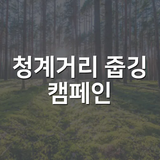 청계거리 줍깅 캠페인, 서울시와 함께하세요