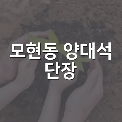 모현동 양대석 단장, 추석 맞아 이웃돕기 성금 기탁