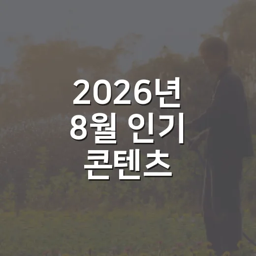 2026년 8월 인기 콘텐츠 TOP3 공개