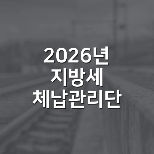 2026년 지방세 체납관리단 실태조사 본격 실시