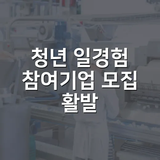 청년 일경험 참여기업 모집 활발