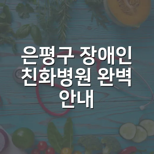 은평구 장애인 친화병원 완벽 안내