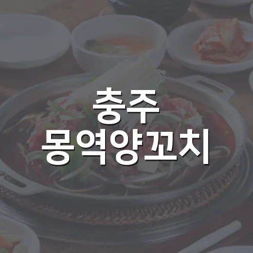 충주 몽역양꼬치, 양고기 진수 맛보다