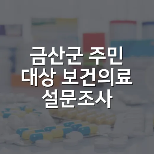 금산군 주민 대상 보건의료 설문조사 실시