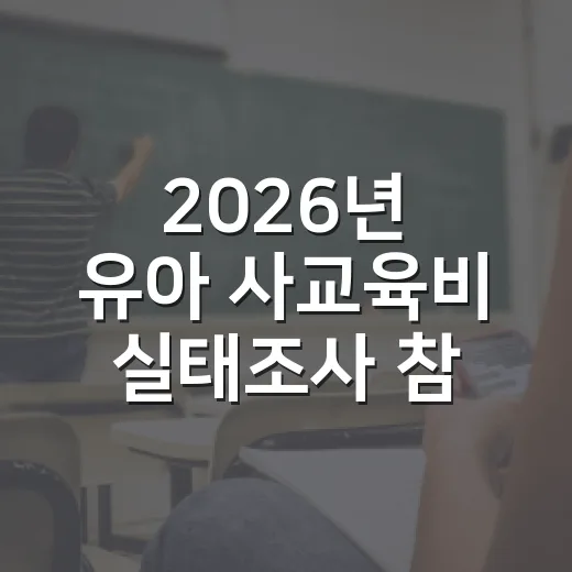 2026년 유아 사교육비 실태조사 참여 안내