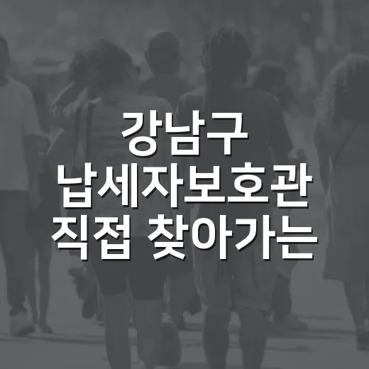 강남구 납세자보호관 직접 찾아가는 상담