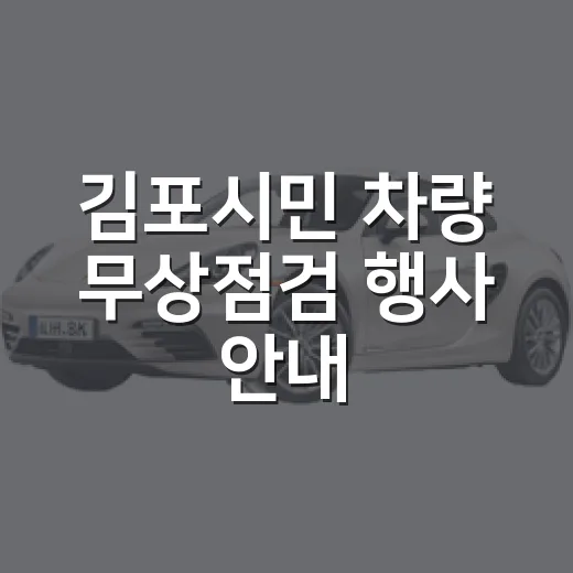 김포시민 차량 무상점검 행사 안내
