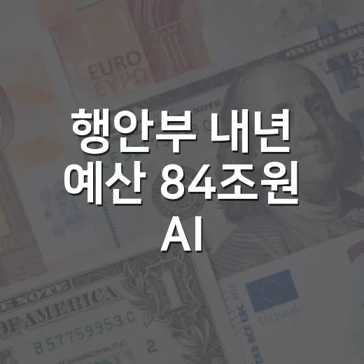 행안부 내년 예산 84조원 AI·안전·지역성장 집중
