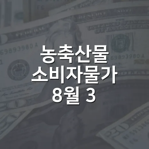 농축산물 소비자물가 8월 3.5% 하락