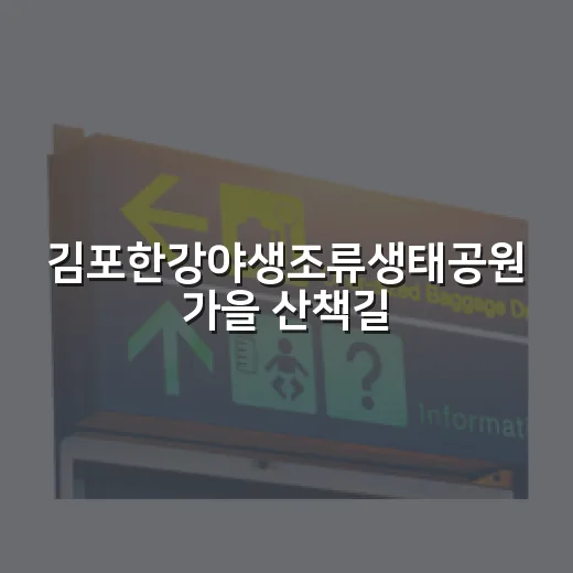 김포한강야생조류생태공원 가을 산책길