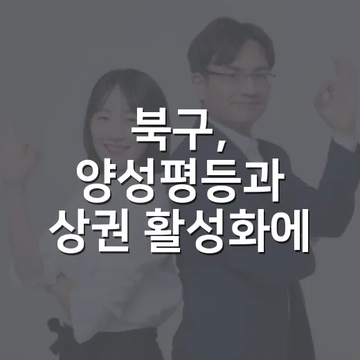북구, 양성평등과 상권 활성화에 박차