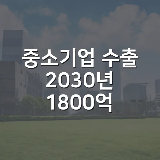 중소기업 수출 2030년 1800억 달러 목표