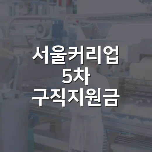 서울커리업 5차 구직지원금 참여자 모집