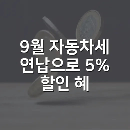 9월 자동차세 연납으로 5% 할인 혜택