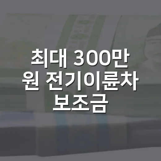 최대 300만 원 전기이륜차 보조금 지원