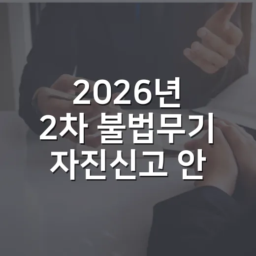 2026년 2차 불법무기 자진신고 안내