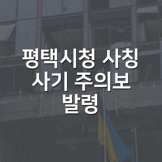 평택시청 사칭 사기 주의보 발령