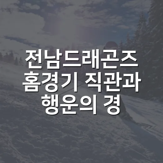 전남드래곤즈 홈경기 직관과 행운의 경품 당첨기