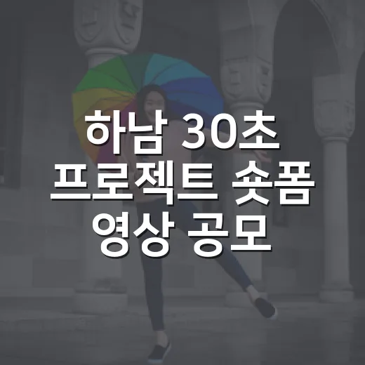 하남 30초 프로젝트 숏폼 영상 공모전 개최