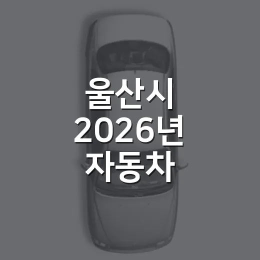 울산시 2026년 자동차 무상점검 지원사업 안내