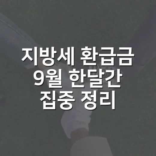 지방세 환급금 9월 한달간 집중 정리