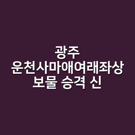 광주 운천사마애여래좌상 보물 승격 신청