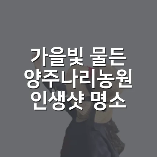 가을빛 물든 양주나리농원 인생샷 명소