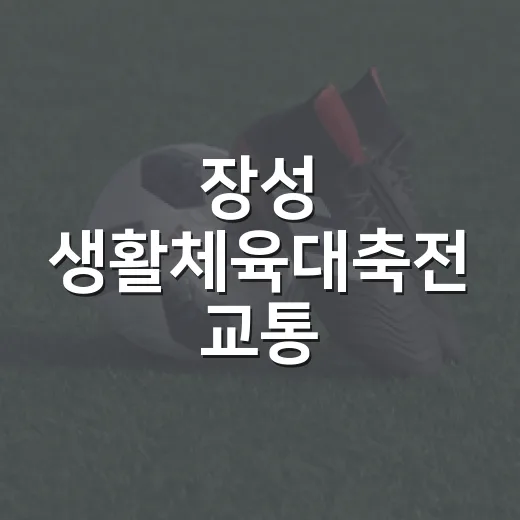 장성 생활체육대축전 교통·주차 완벽 가이드
