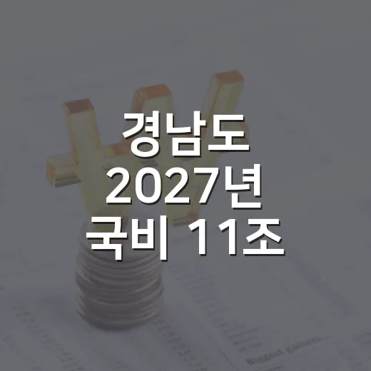 경남도 2027년 국비 11조 시대 확고