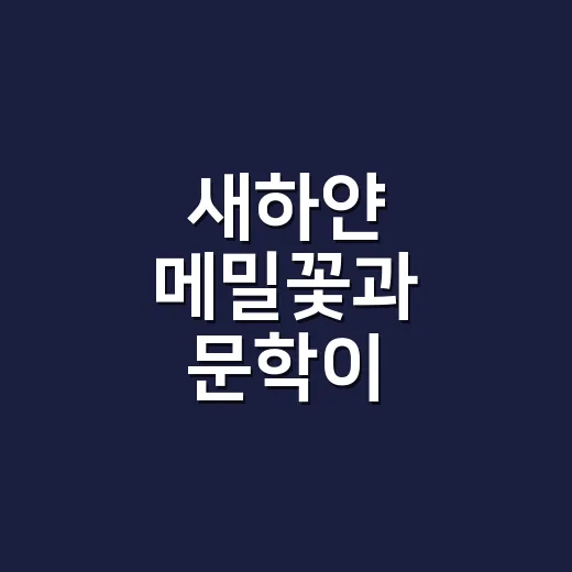 새하얀 메밀꽃과 문학이 어우러진 2026 효석문화제