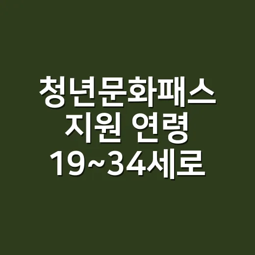청년문화패스 지원 연령 19~34세로 확대된다