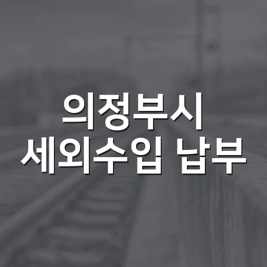 의정부시 세외수입 납부, 다양한 방법으로 간편하게