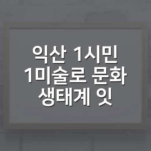 익산 1시민 1미술로 문화 생태계 잇다