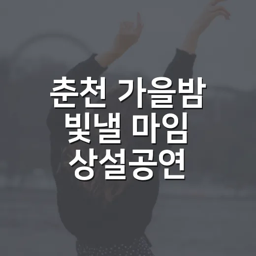 춘천 가을밤 빛낼 마임 상설공연