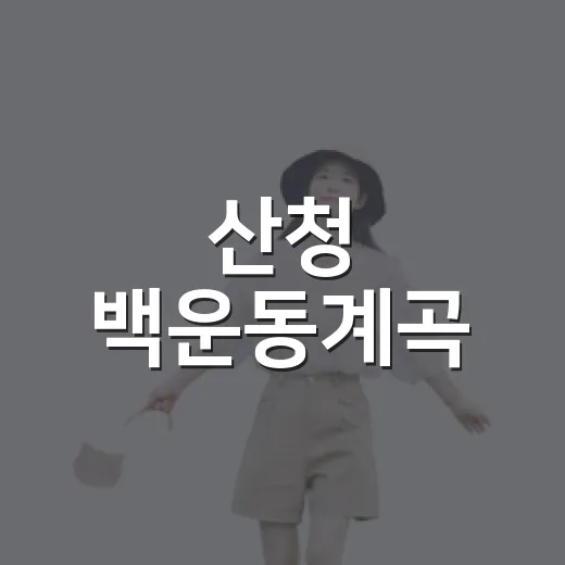 산청 백운동계곡, 여름 무더위 피서 명소