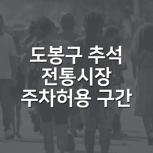 도봉구 추석 전통시장 주차허용 구간 안내