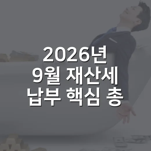 2026년 9월 재산세 납부 핵심 총정리