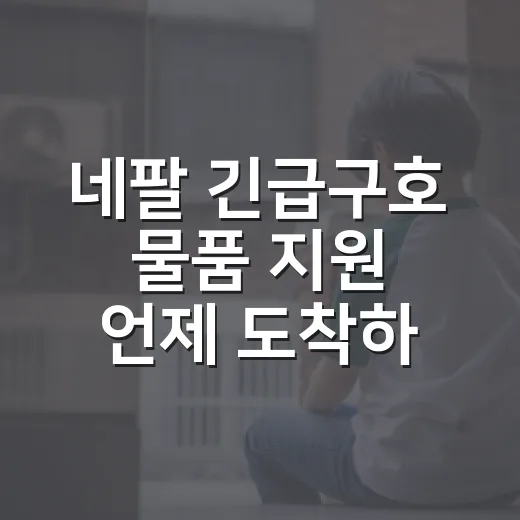 네팔 긴급구호 물품 지원 언제 도착하나
