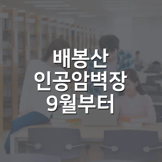 배봉산 인공암벽장 9월부터 재개장