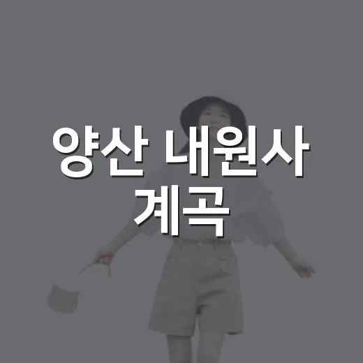 양산 내원사 계곡, 여름철 물놀이 명소