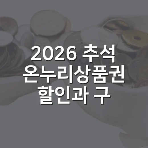 2026 추석 온누리상품권 할인과 구매한도 확대