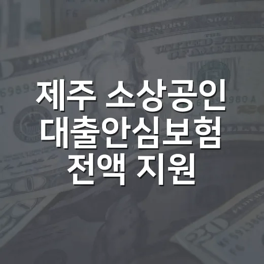 제주 소상공인 대출안심보험 전액 지원