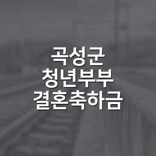 곡성군 청년부부 결혼축하금 최대 400만원 지원