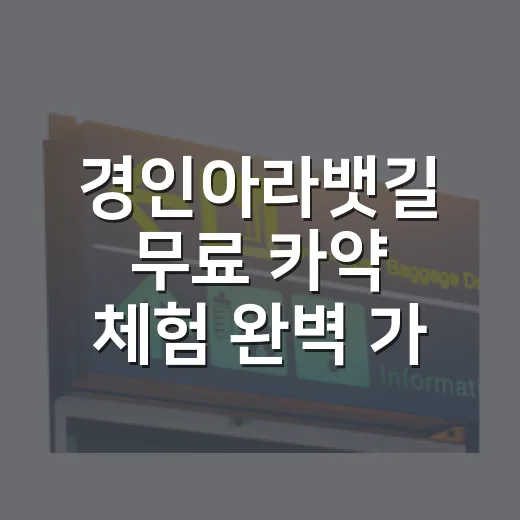 경인아라뱃길 무료 카약 체험 완벽 가이드