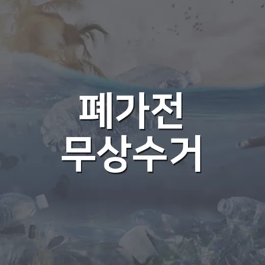 폐가전 무상수거, 올바른 배출법 확인하세요