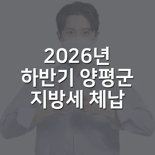 2026년 하반기 양평군 지방세 체납 특별징수