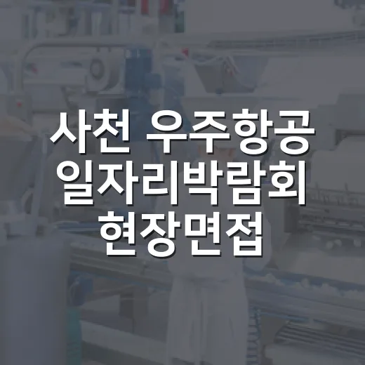 사천 우주항공 일자리박람회 현장면접 기회